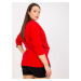 Red cotton blouse plus size with 3/4 sleeves