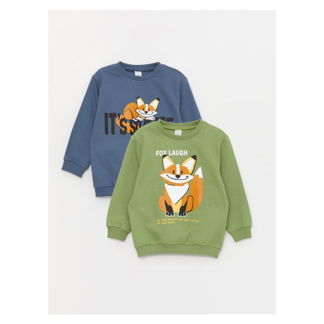 LC Waikiki Lw - Crew Neck Long Sleeve Printed Baby Boy Sweatshirt 2-Pack