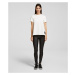 Tričko Karl Lagerfeld Pleated Fabric Mix T-Shirt Biela