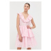 Šaty Custommade ružová farba, mini, áčkový strih