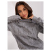 Dark gray women's sweater with cables