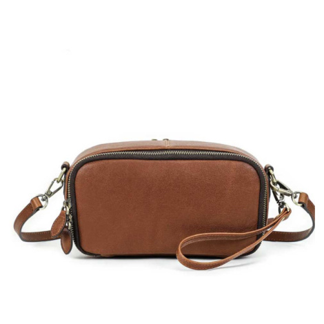 Contacts® dámska kožená mini kabelka Solange Hnedá