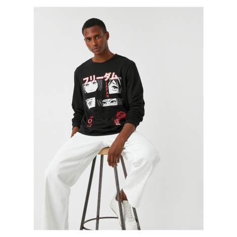 Koton Far East Printed Long Sleeved T-Shirt