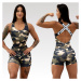 NEBBIA - Športový overal krátky GYM RAT 512 (camo green) - NEBBIA