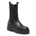 Tommy Hilfiger Členková obuv s elastickým prvkom Monochromatic Chelsea Boot FW0FW06730 Čierna