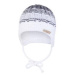 LITTLE ANGEL Čiapka pletená zaväzovacia dúha Outlast ® 2 | 39-41 cm bielošedá
