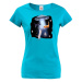Vtipné dámské tričko s potlačou Ufo a mačiek - tričko pre milovníkov mačiek