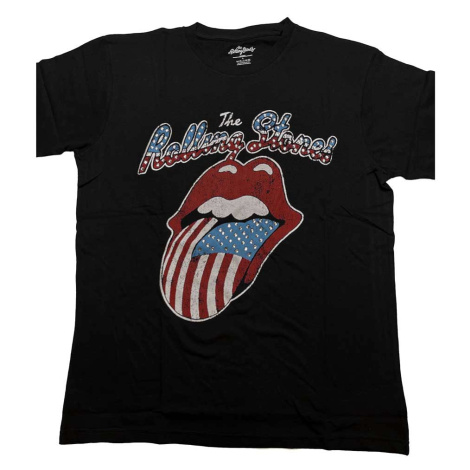 The Rolling Stones tričko USA Tongue Čierna