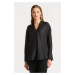 KOŠEĽA GANT RELAXED STAND COLLAR BLOUSE EBONY BLACK