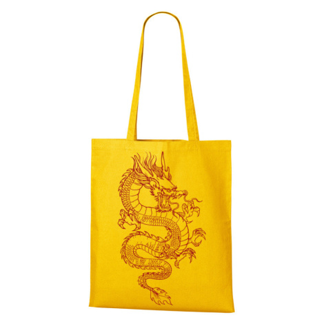 Plátená taška s potlačou čínského draka - originálna a praktická plátená taška