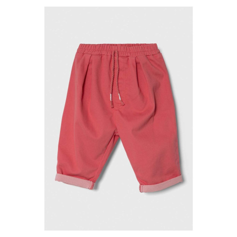 Nohavice pre bábätká United Colors of Benetton ružová farba, jednofarebné