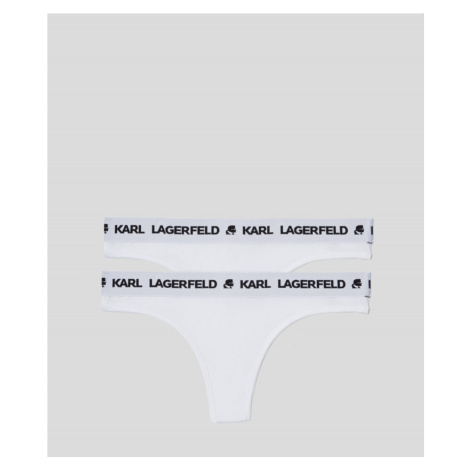 Spodná Bielizeň Karl Lagerfeld Logo Thong 2-Pack Biela