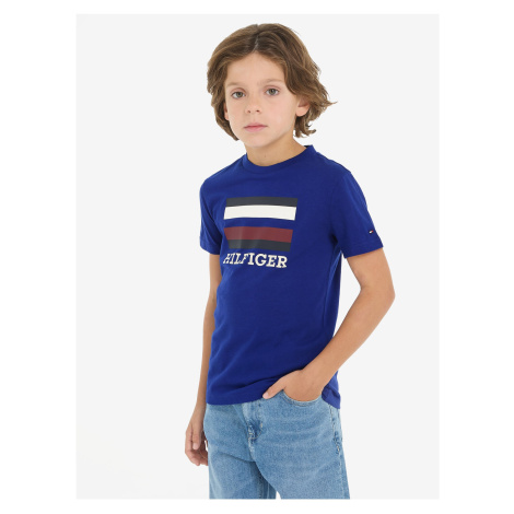 Tmavomodré chlapčenské tričko Tommy Hilfiger