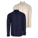 DOUBLE SET G721 DEWBERRY MEN'S SHIRT-NAVY-BEIGE