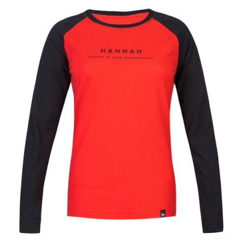 Hannah PRIM Dámske tričko s dlhým rukávom, červená, veľkosť