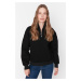 Trendyol Black Oversize/Wide Fit Zippered Stand-Up Collar Thick Inside Fleece Knitted Sweatshirt