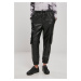 Women's Cargo Pants Made of Faux Leather Black