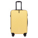 ŽLTÁ 4DIELNA SADA ŠKRUPINOVÝCH KUFROV SWAN SN120-4, SET OF 4 SUITCASES (L, M, S, XS) WINGS ABS+,