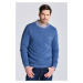 SVETER GANT COTTON PIQUE C-NECK DENIM BLUE MEL