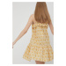 Bavlnené šaty Notes du Nord žltá farba, mini, áčkový strih