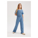 DEFACTO Girl's Short Sleeve Long Jumpsuit