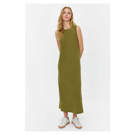 Trendyol Khaki Sleeveless Long Lining Undershirt Dress