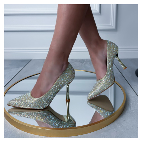 Zlaté lodičky s kamienkami iMóda