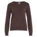 Vila  Noos Ril O-Neck L/S - Coffee Bean  Svetre Hnedá