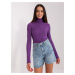 Dark purple fitted turtleneck sweater