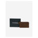Tmahnedá pánska kožená peňaženka na kľúče Bruno Banani