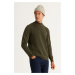 ALTINYILDIZ CLASSICS Men's Khaki Standard Fit Normal Cut Half Turtleneck Cotton Knitwear Sweater
