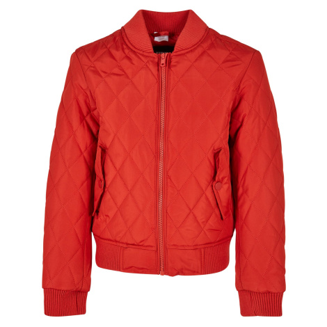 Girls' Diamond Quilt Nylon Jacket Huge Red Urban Classics