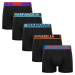 5PACK Men's Boxer Shorts Gianvaglia Black