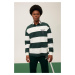 DEFACTO Fit Boxy Fit Striped Long Sleeve Polo T-Shirt