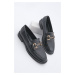Marjin Women's Loafer Buckle Casual Shoes Larista Black