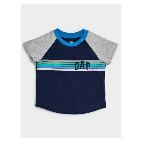 Baby tričko GAP Logo arch raglan tee Modrá
