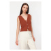 Trendyol Brown Basic Vest Look Premium Yarn/Special Yarn Knitwear Thin Blouse