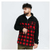 Mikina Urban Classics Patterned Polar Fleece Track Jacket Black/ Red