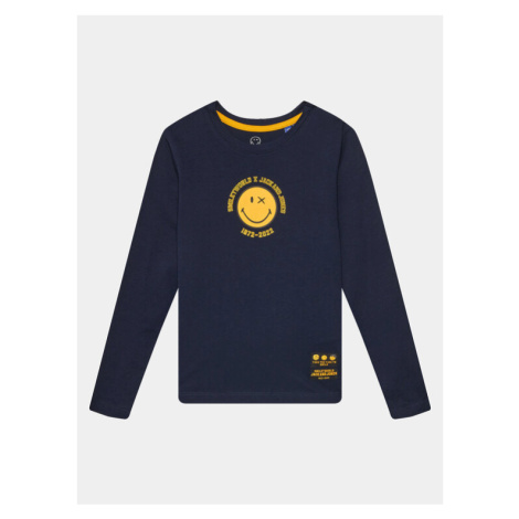 Jack&Jones Junior Blúzka Smileyworld 12223448 Tmavomodrá Regular Fit