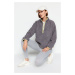 Trendyol Gray Plush Knitted Sports Sweatshirt