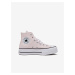 Svetloružové dámske členkové tenisky na platforme Converse Chuck Taylor All Star Lift