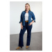 Trendyol Curve Blue Plus Size Denim Shirt