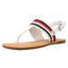 Tommy Hilfiger  FLAT SANDAL CORPORATE  Sandále Biela