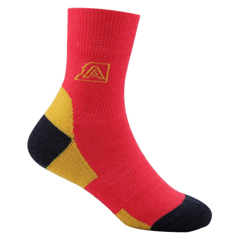 Alpine Pro Indo Detské vlnené ponožky KSCU016 pink glo