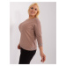 Dark beige cotton blouse plus size