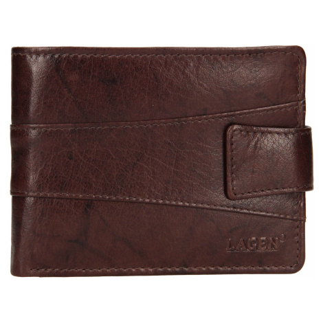Pánska kožená peňaženka Lagen Kevin - tmavo hnedá
