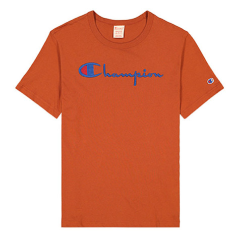 Champion Script Logo Crew Neck T-Shirt - Pánske - Tričko Champion - Oranžové - 210972-MS053