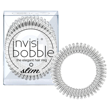 Tenká špirálová gumička do vlasov Invisibobble Slim Chrome Sweet Chrome - strieborná, 3 ks (IB-S