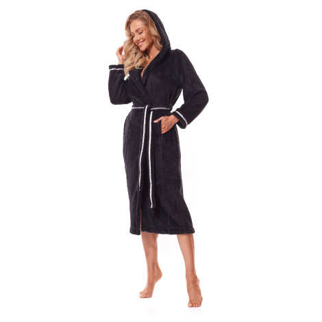 Soft long bathrobe 2322 Black L&L Collection
