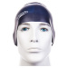 Speedo plain moulded silicone junior cap tmavo modrá